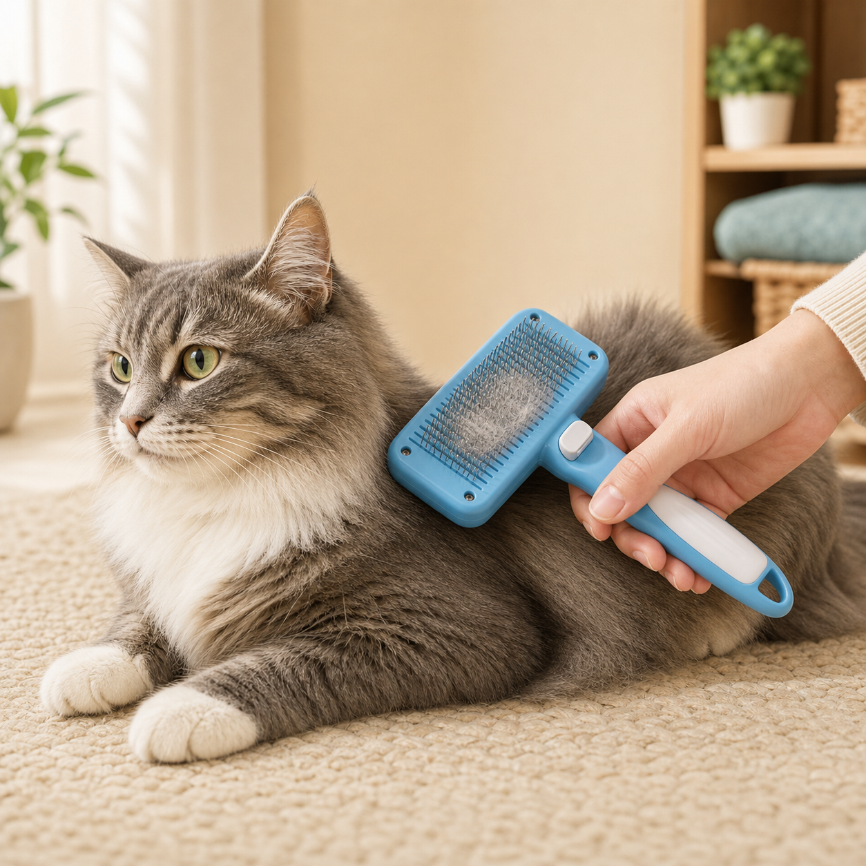 One-Touch Self-Cleaning Pet Grooming Brush