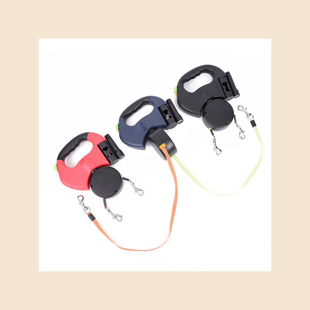 LED Dual Retractable Dog Leash